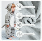 Unisex Baby Animal Costume Flannel Hooded Romper Cosplay Jumpsuit