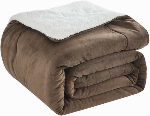 Thick & Warm Sherpa Fleece Blanket Twin Size for Winter Bed