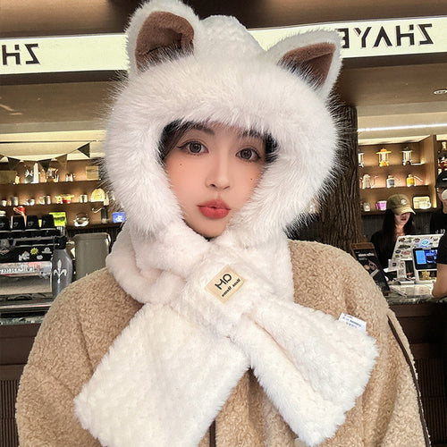 Autumn and Winter Cute Furry Fox Ear Hat